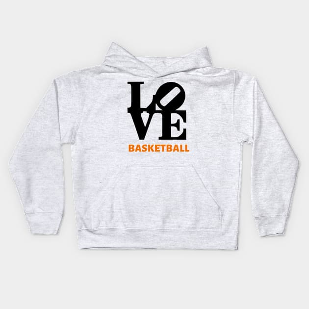 Basketball Love Kids Hoodie by contact@bluegoatco.com